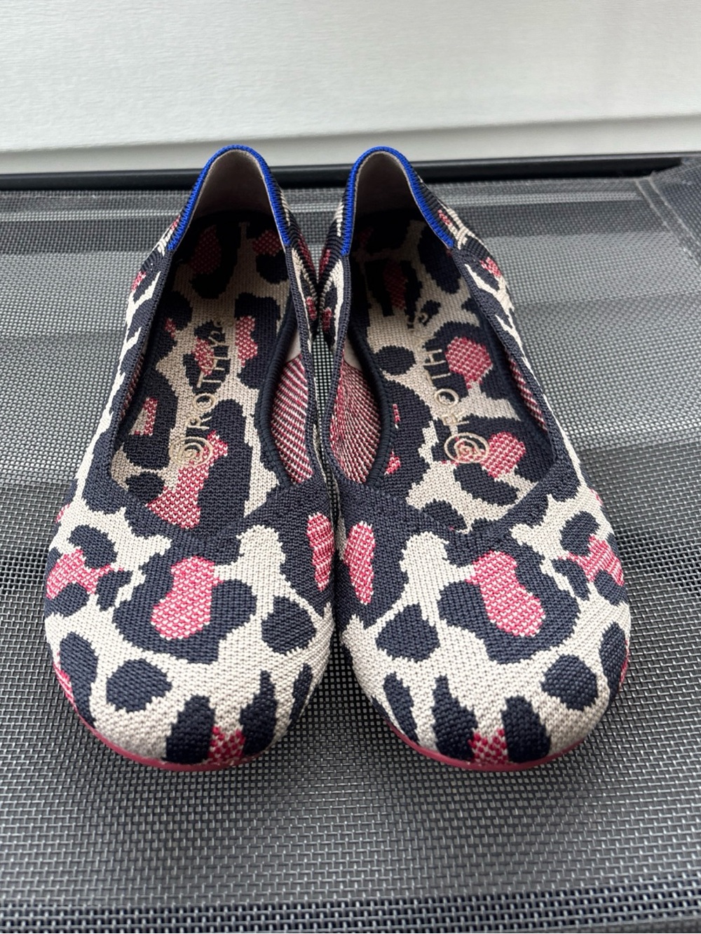 Rothy's The Flat in Red Cat Animal Print Rothys Shoes Womens Size 8 Retired